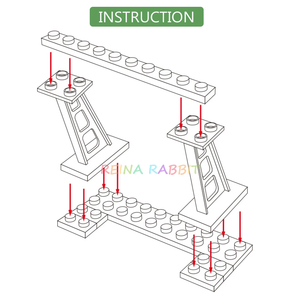 4 estilos placa de blocos de construção