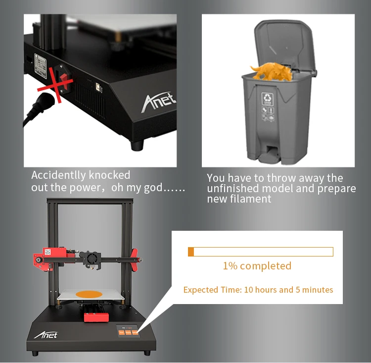 Anet Et4 a8 Plus 3d Impressora Kit de Impressão Diy Tamanho 220*220*250 Milímetros de Alta Precisão da Liga de Alumínio Quadro Fdm Impressora 3d com Filamento 3d 9 Anet et4 a8 mais impressora 3d kit