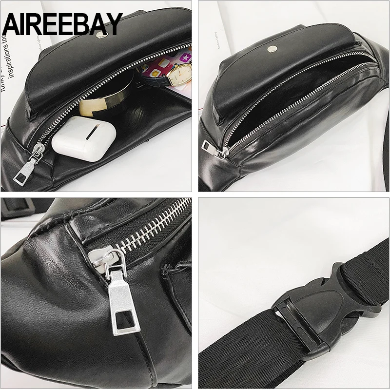 AIREEBAY, Женская поясная сумка из искусственной кожи, сумка-мессенджер для девочек, повседневные сумки на плечо, нагрудная сумка, женская маленькая поясная сумка, сумка-бум