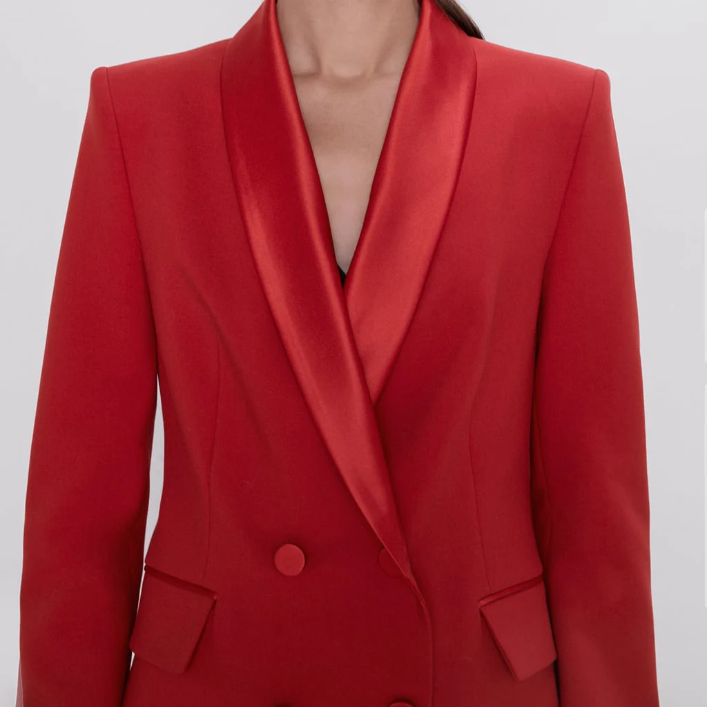 11.11 Newness Red Suit Coat Autumn Female Blezer Feminina ZA Women Clothing Casual Solid Slim Blazer Coat Wholesale