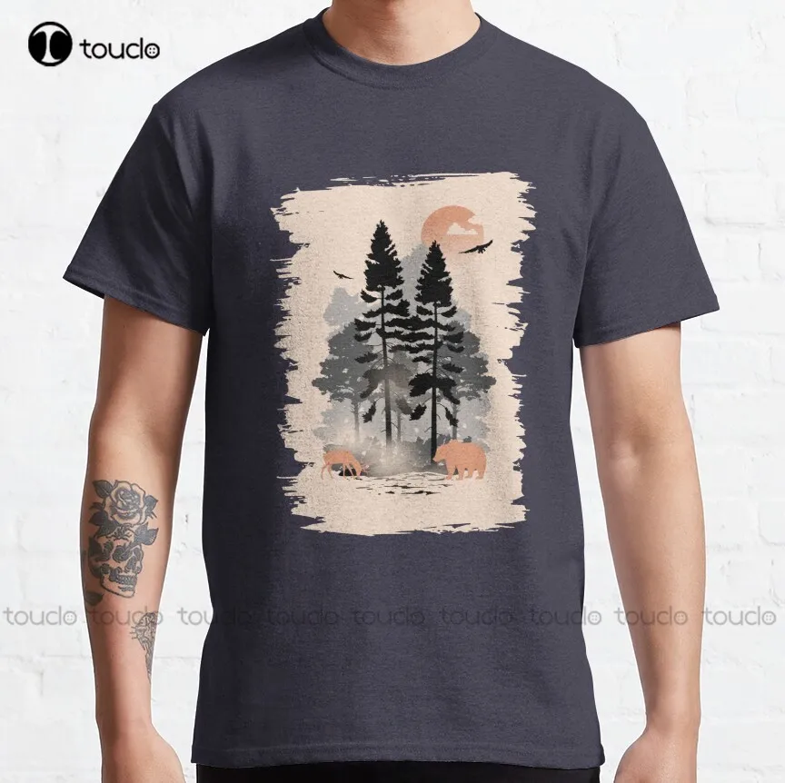 

Into The Wild Tree Silhouette Classic T-Shirt Mens Dress Shirts Custom Aldult Teen Unisex Fashion Funny New Xs-5Xl Fashion Funny