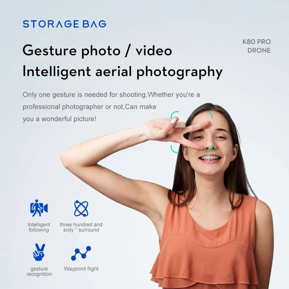 K80 PRO Drone, STORAGE BAG K80 PRO Gesture photo / video DRONE Intelligent