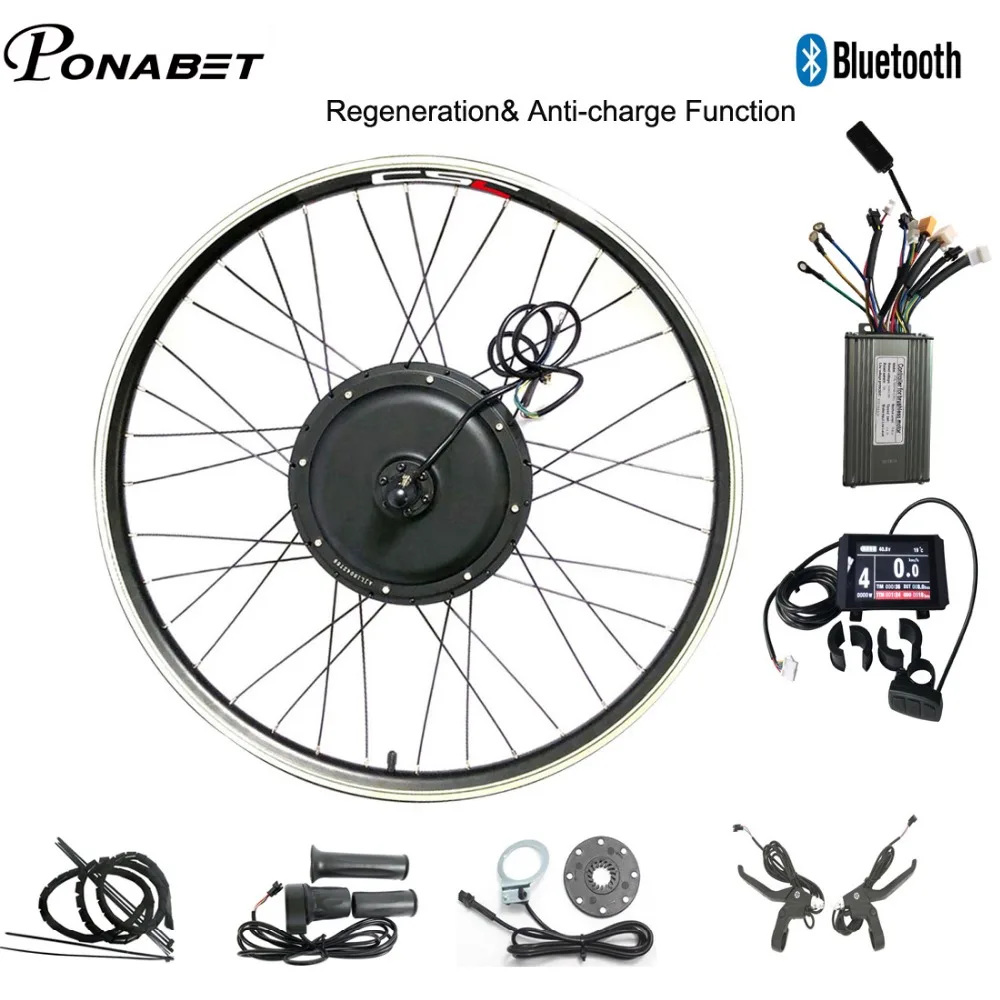 Конверсия Ebike задний мотор колесо комплект 20 24 26 27,5 28 29 дюймов 700C 48 1500W регенерации электродвигатель для велосипеда Bluetooth