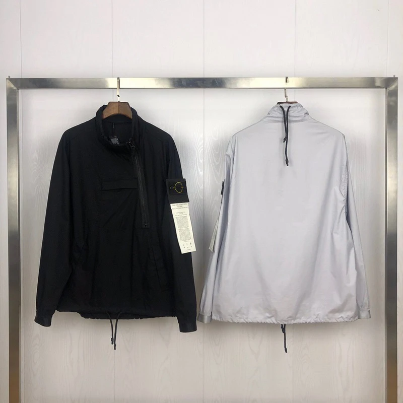 

2019 Best Version 1:1 Compass Logo Printed SI Women Men Windbreaker Jacket Hiphop Streetwear Men Casual Jacket Coat