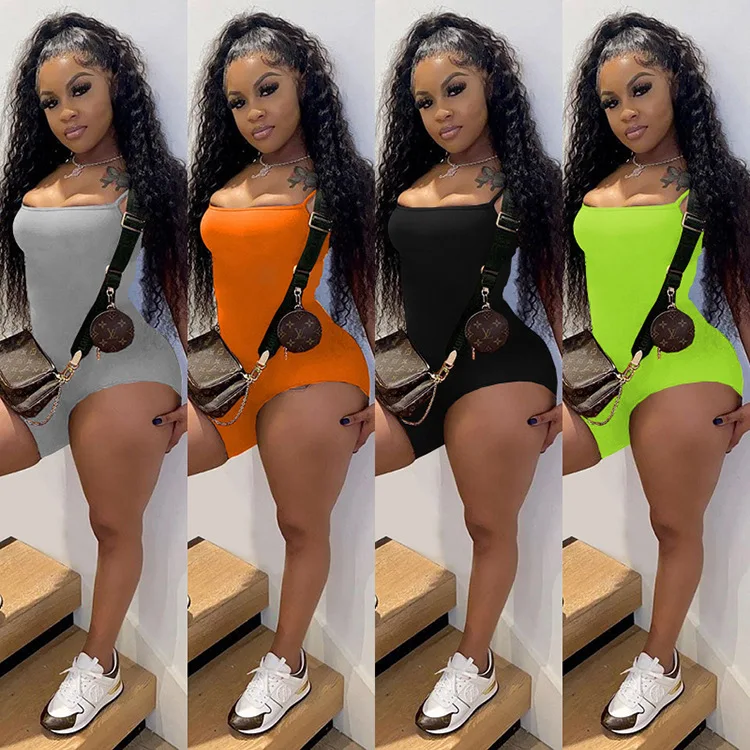 BKLD Summer Outfits For Women 2024 New Sexy Spaghetti Strap Irregular Bodycon Fitness Casual Rompers Womens Jumpsuit Shorts