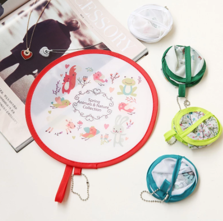 Japanese Foldable Fan Mini Portable Cartoon Pocket Cloth Fan Creative Gift Decorative Fans Large Hand Fan