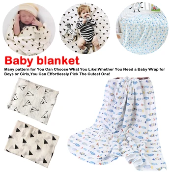 

1Pc Muslin 120cm *120cm Cotton Baby Swaddles Soft Newborn Blankets Bath Gauze Infant Wrap sleepsack Stroller cover Play Mat