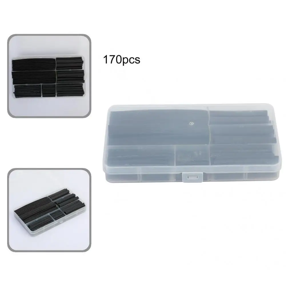 

170Pcs Durable Durable Useful Heat Shrink Tubing Sleeve Kit Fast Shrink Heat Not Easy to Age Heat Shrink Tubing Kit