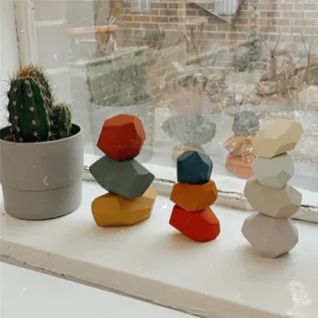 

Colored Stones Jengdile Decoration Building Blocks Stacking Game Educational Puzzle Toy
