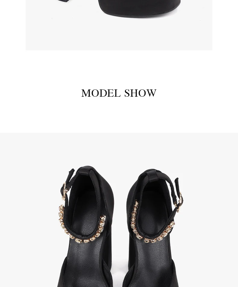 2021 New Ladies Sandals Summer Shoes Sexy Thick High Heels Thick Platform Buckle Crystal Dress Party Wedding Shoes Woman Pumps