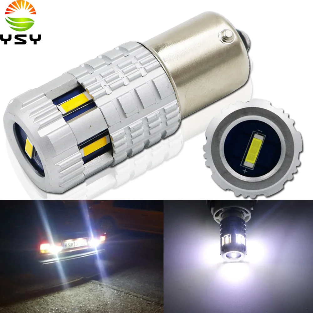 YSY 1 шт. BA15S 1156 P21W BAU15S 1156 PY21W Canbus автомобильная лампа 6 CSP 1860 светодиодный Обратный DRL сигнал поворота белый желтый индикаторный светильник
