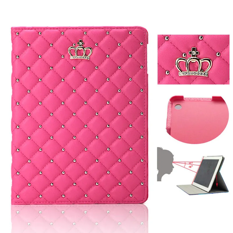 

Case For Ipad 2017 2018 Luxury Rhinestone Flip Breathable Cover Full Protect Stand PU Leather Case For Apple Ipad Air 2 Air 1