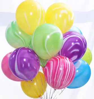 

12 inches latex balloons agate stripe ballons happy birthday party decoration engagement wedding supplies home decals 100pcs