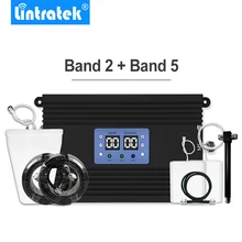 Lintratek 3G 4G LTE โทรศัพท์มือถือสัญญาณ Booster Amplifier Repeater 850MHz 1900MHz ชุดเสาอากาศ B2 + B5 สำหรับครอบคลุมขนาดใหญ่ *