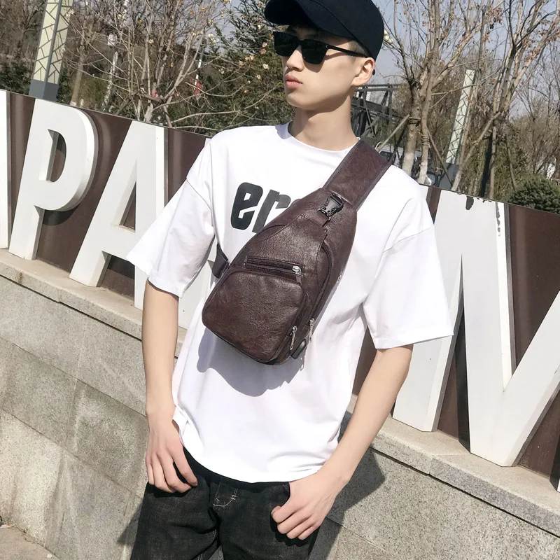 

Infineon NIO Hot Selling Casual Retro Single-shoulder Bag Pu Men Chest Chest Oblique Bag