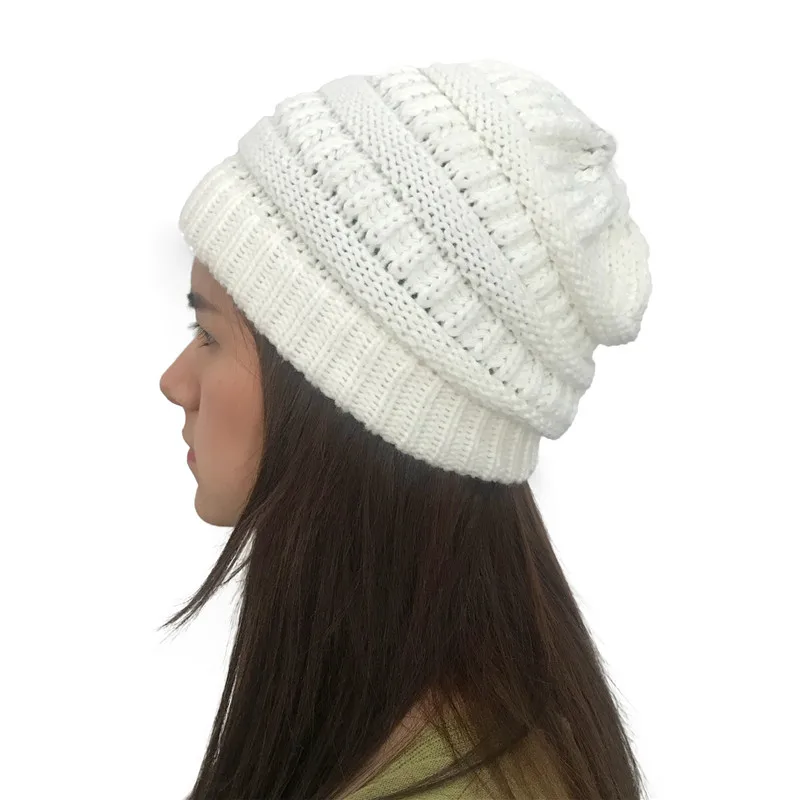 

Winter Knitted Skullies Cap Adult Casual Hip Hop Hat Women Acrylic Beanie Cap Unisex Solid Color Keep Warm Elastic Hats 8 Color