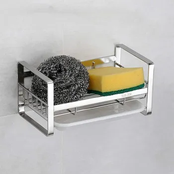

Hanging Sponge Holder Stainless Steel Dish Soap Caddy Tray Organizer Sponge and Soap Holder for Kitchen Storage