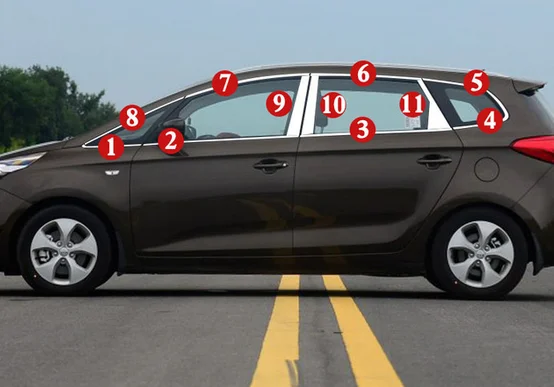 Отделка окна автомобиля из нержавеющей стали для kia carens 2013 kia rondo - Цвет: 22 pcs trims