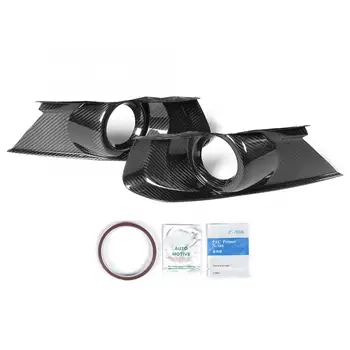 

1Pair Carbon Fiber Front Fog Light Cover Trim Fit for Ford Mustang All Model 2014 2015 2016 2017 2018 Brand New Auto Accessories