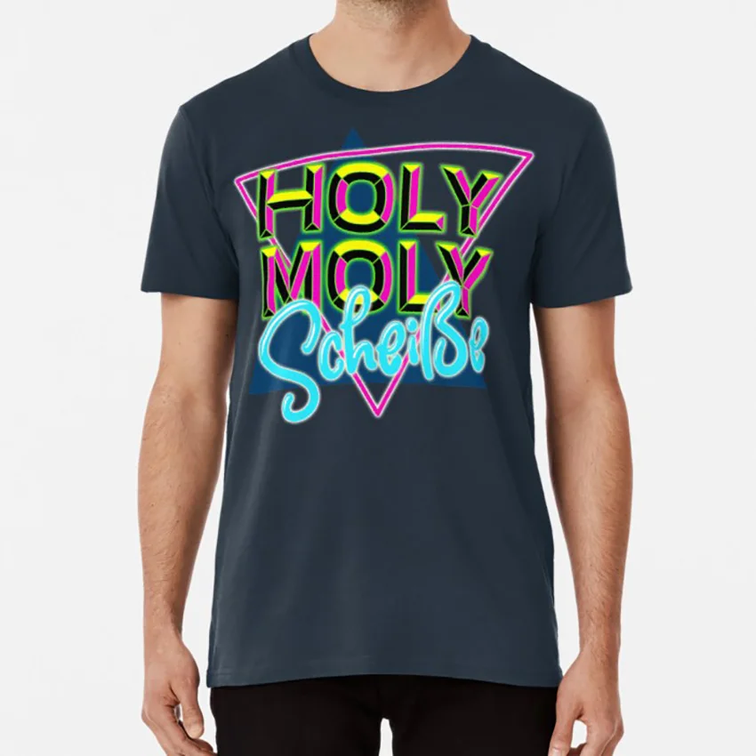 Holy moly holymoly shit 80 s funshirt t shirt holy 80s fun забавная фраза | Мужская одежда