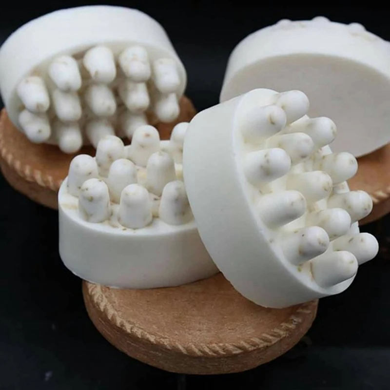 4 полостей Овальный массаж мыло Плесень массаж бар силиконовые формы для DIY мыловарения