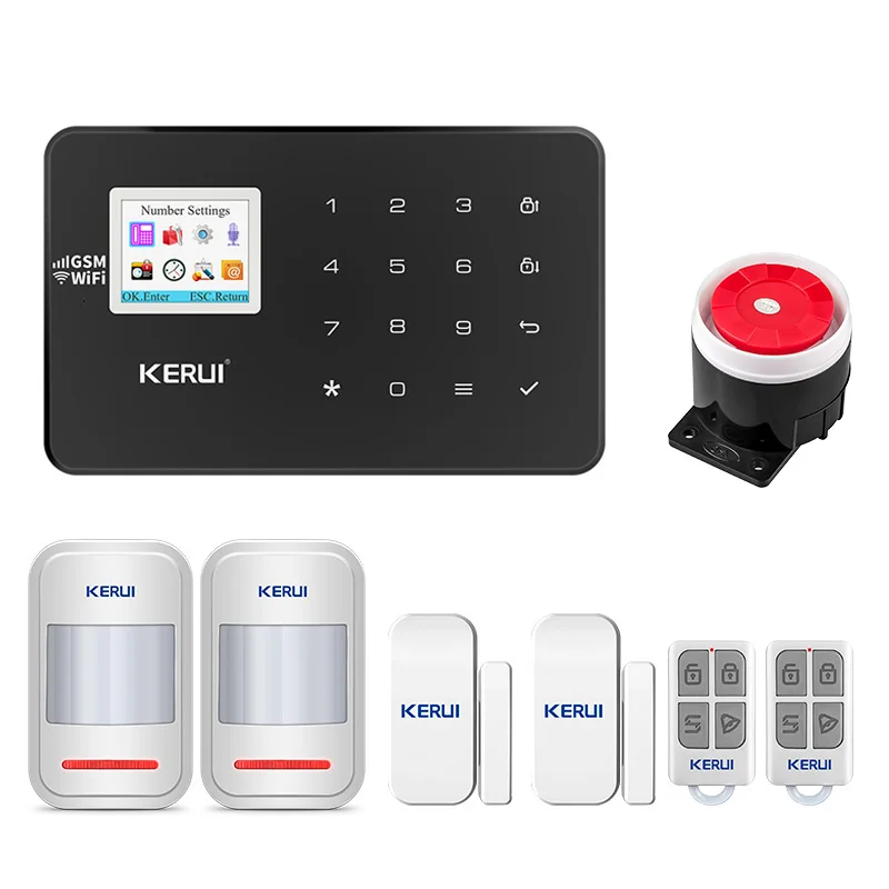 Sistema de Alarme Chamadas de Voz Kerui Conexão fi Família Segurança Violação Função Controle Aplicativo Móvel Inteligente Kit Alarme W18 Gsm wi