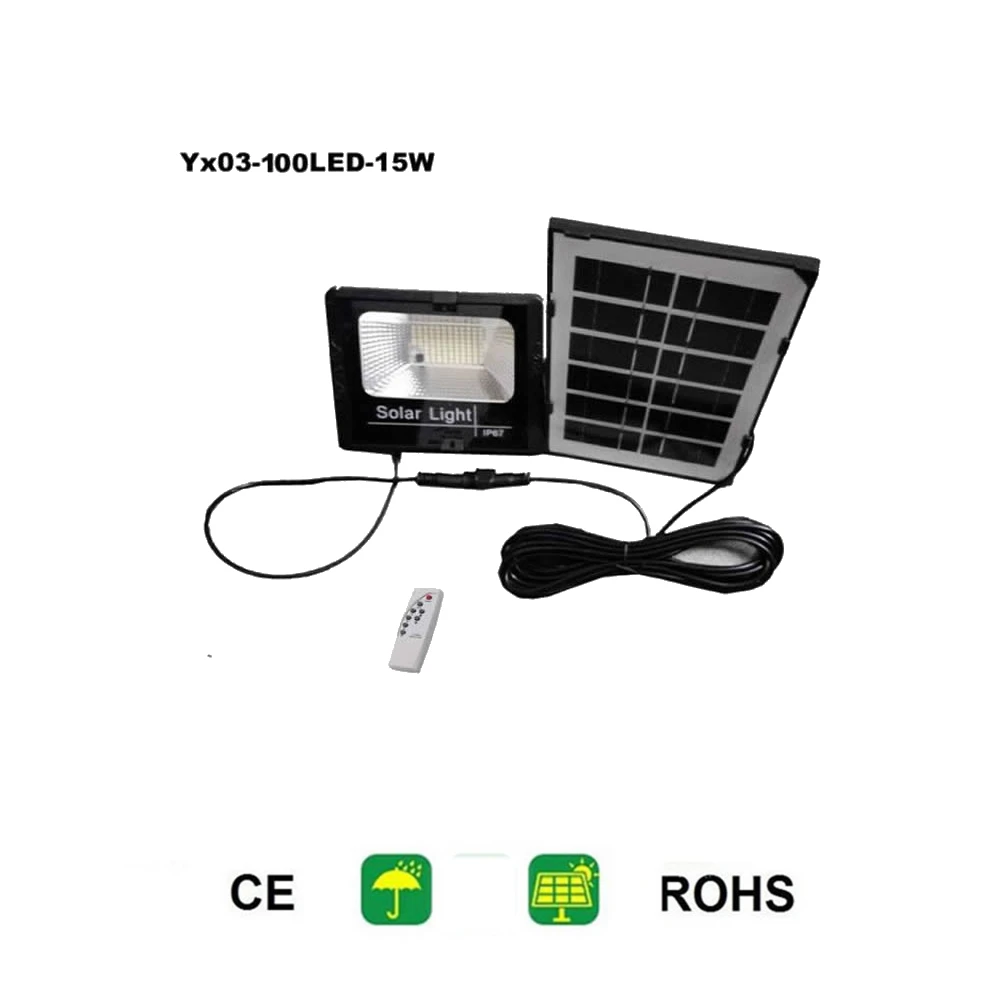 

100/75 Led Solar light lamp floodlight Wall Outdoor Waterproof Security LED Powered Wall with Mounting Pole For Garden Pathway i