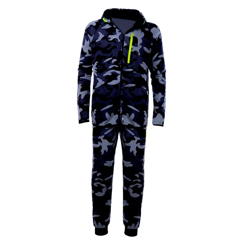 Dark Gray Shujin осень зима камуфляж мужские костюмы Лоскутная Мужская спортивная одежда спортивный костюм комплект из двух предметов шнурок chandal hombre - Цвет: Dark Gray