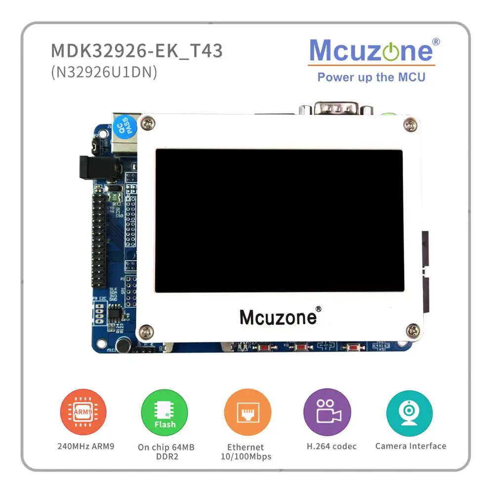 MDK32926-EK_T43 NUVOTON N32926U1DN Soc 64 Мб DDR2 USB LCDC аудио H.264 и JPEG КОДЕК 4 3 &quot480272 TFTLCD с TP | Компьютеры