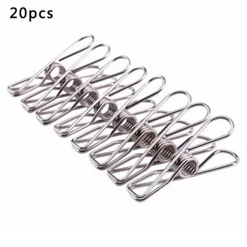 

20Pcs Clothespin Windproof Clip Strong Stainless Steel Windproof Clothes Drying Socks Clip Balcony Drying Clip