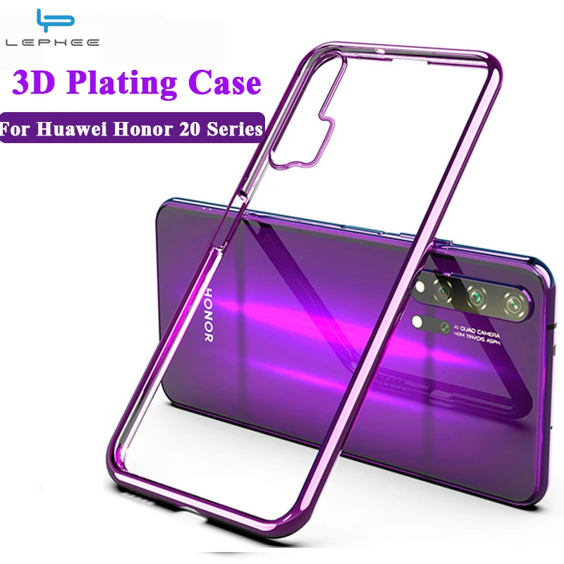 

For Huawei Honor 20 Pro Case 3D Laser Plating Luxury TPU Soft Clear Cover For Huawei Honor 20 Lite View 10 Crystal Phone Cases