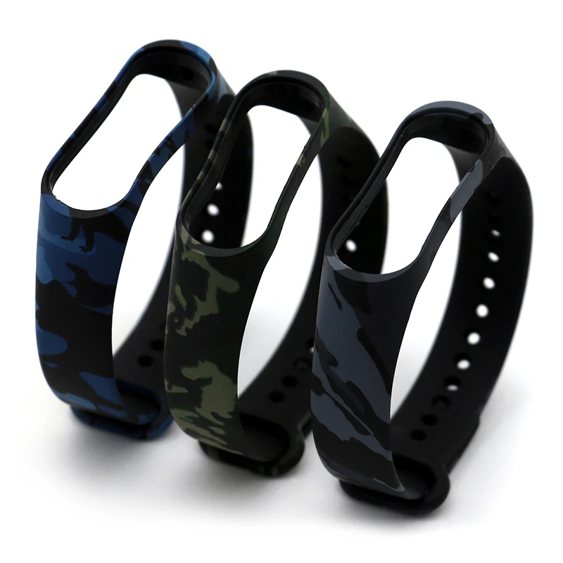 Smart Watch Band Men Women Camouflage Silicone Strap Wristband New Wrist Band Replacement for Xiaomi Mi Band 4 Smart Bracelet