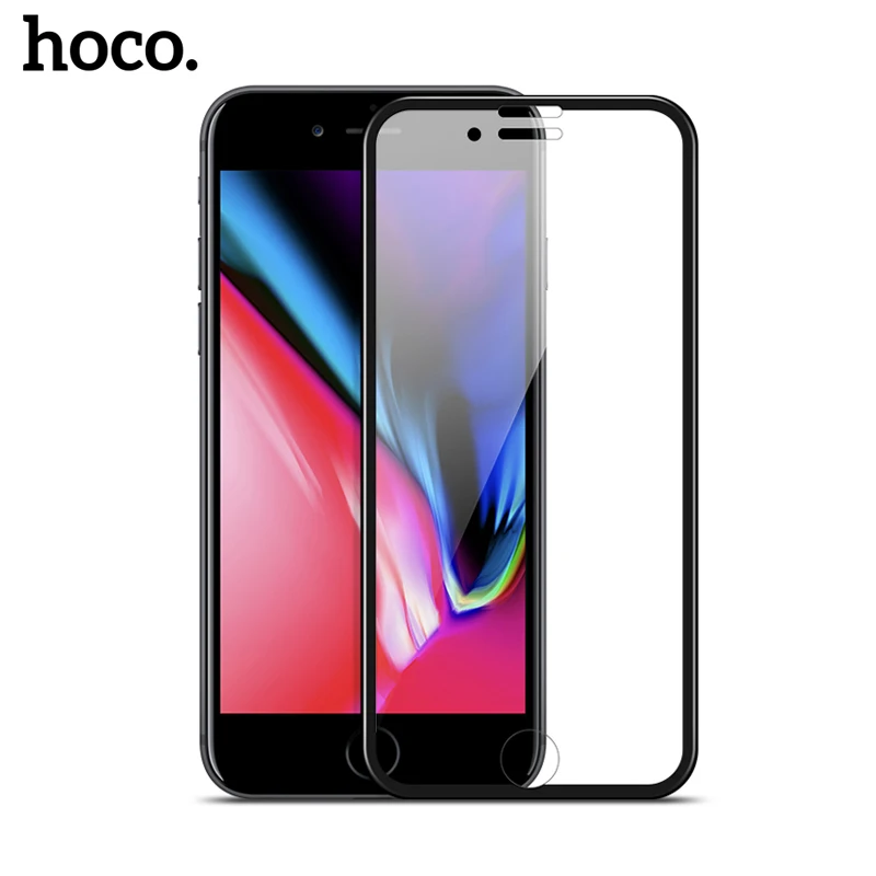 HOCO 3D Край Защитное Стекло на Сенсорный Экран Для Apple iPhone 7& 7 PLUS Протектор Экрана Закаленное Стекло Черный Белый Защитная Накладка для Экрана 4.7 и 5.5'' 3Д Защита на экран на Айфон 7 7 Плюс Защита на Айфон