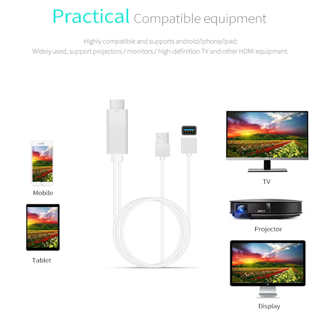 HDMI кабель для USB в HDMI адаптер конвертер av-кабель HD ТВ телефон профессиональные аксессуары HDMI адаптер кабель