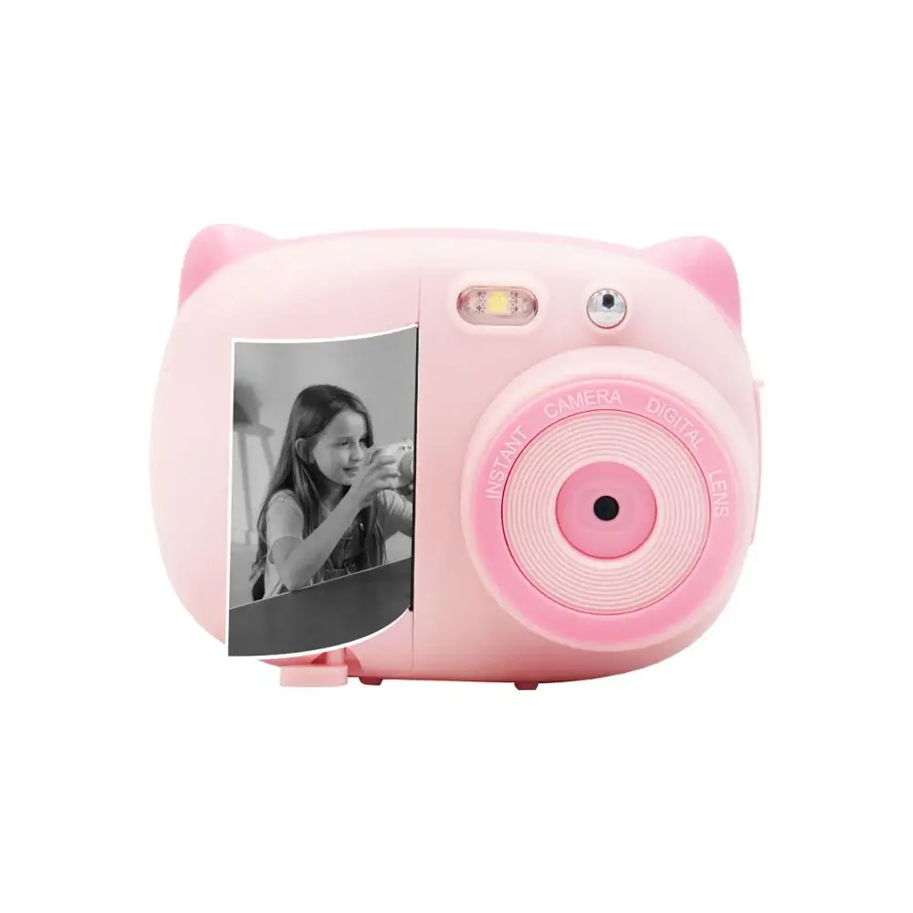 Kids Camera-Pink Digital Shoot Cameras Instant Printing Kids Video Camcorders Professional Kameras 24MP 1080P Photo Frame Children Camera Gift HD - Цвет: Kids Camera-Pink