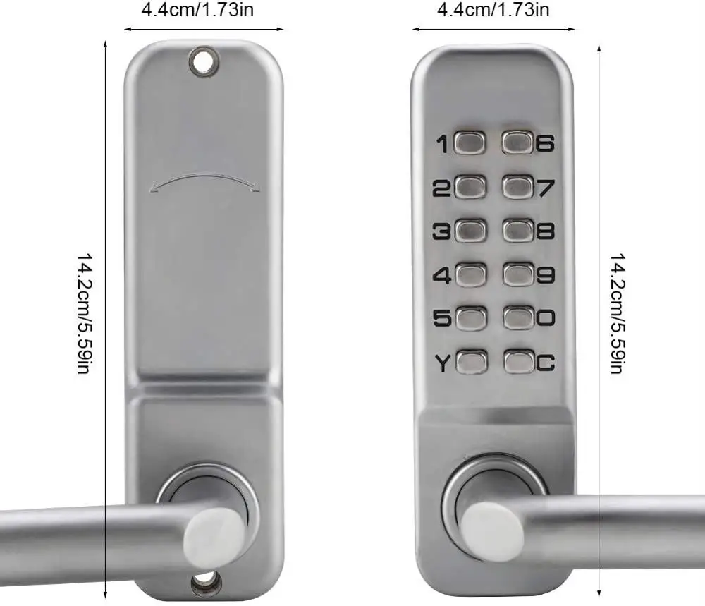 Keyless Mechanical Door Locks Keyless Digital Machinery Code Keypad Password Entry Door Lock  Zinc Alloy Doors Handle