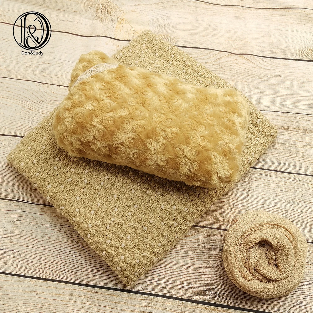 

Don&Judy 3pcs/set Newborn Pillow +150*100cm Fabric Backdrop + 140x30cm Wrap Photo Newborn Blanket Background Photo Shoot Prop