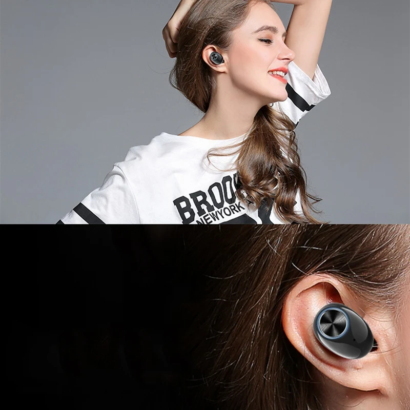 V6 TWS Bluetooth 5,0 наушники, Беспроводные спортивные наушники, Handsfree управление, шумоподавление, наушники, стерео гарнитура с зарядкой B