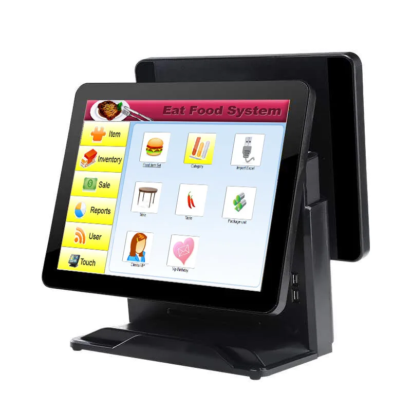 Pos-система двойной экран POS машина кассовый аппарат для касса для ресторана Windows EPOS