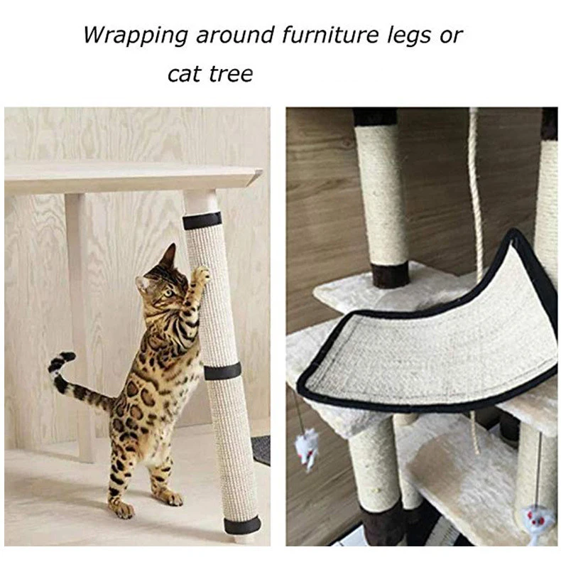 Натуральный сизаль, Когтеточка для кошек, коврик для защиты мебели, дивана, защита от царапин, коврик для скалолазания, дерева, скребок, доска, игрушки