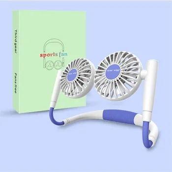 

USB Mini Fan Neck Fan Rechargeable Small Portable Sports Fan USB Desk Hand Air Conditioner cooler