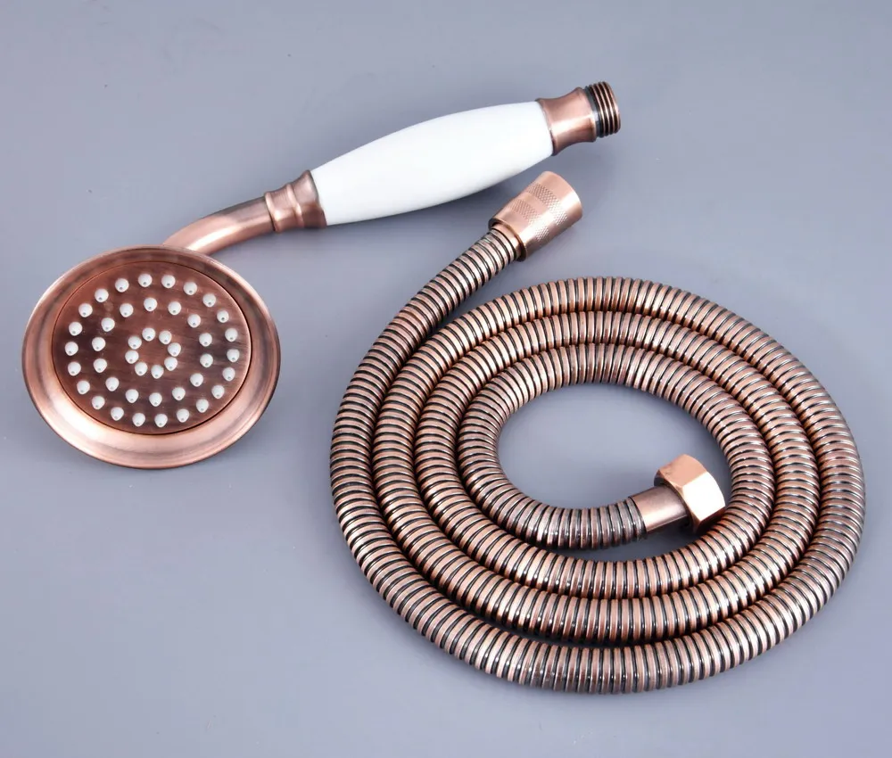 

High quality Red Copper Antique Ceramics Telephone Handheld Shower Kits and 1.5M Hose Set Nhh130