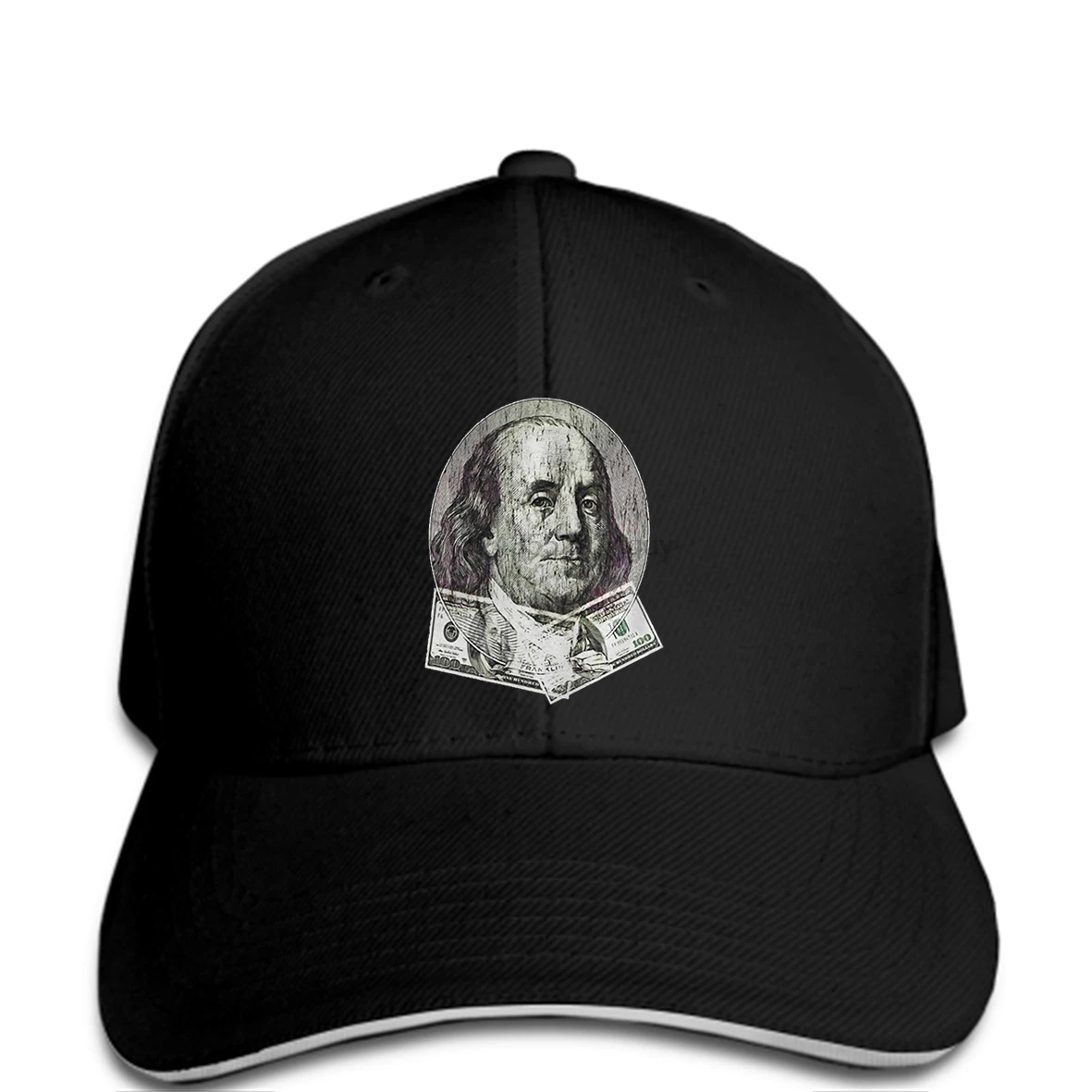 Funny Baseball Cap Benjamin Franklin 100 Dollar Bill Baseball Cap Hundred Dollars Cap Men