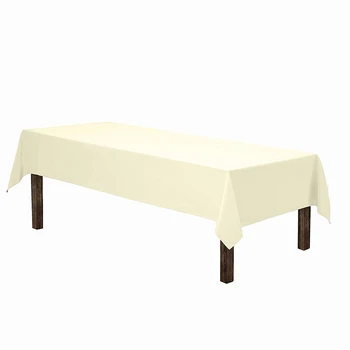 

Rectangular Tablecloth-60 x 102 Inches-Ivory Rectangular Tablecloth, Washable Nylon 6-Foot Table, Solid Color Restaurant Banquet