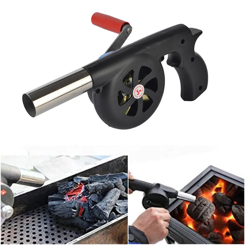 Outdoor Cooking BBQ Fan Air Blower Barbecue Fire Bellows Hand Crank Stove Accessories For Picnic Camping | Инструменты