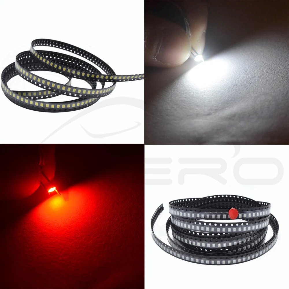 Hviero 500Pcs 3020 SMD SMT LED White Red Green Blue Ultra Bright Chip 6500K 6-7LM 20MA Diode LED Light Emitting Diodes Lamp PCB Bulbs 