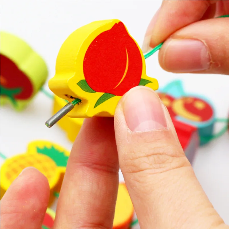 

Children'S Educational Early Childhood Toy Wood Threading Fruit Tree String Lottery Boxed-Agent