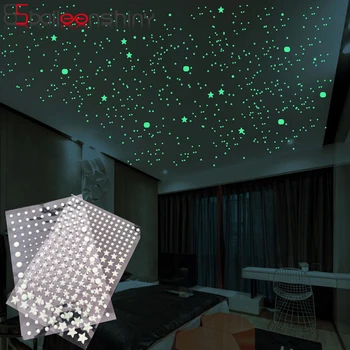 

BalleenShiny Luminous Dots Stars DIY Wall Sticker Bedroom Glowing in Dark Romantic Mural Decals Self-adhesive Home Decoration