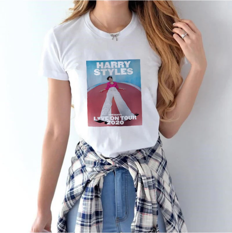 

Harry Styles Fine Line Love on Tour 2020 New Summer White Casual Tops T-shirt Clothes Street Tide Harajuku Kawaii Tshirt Girl