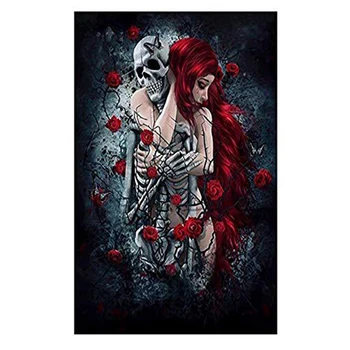 

Painting By Numbers Skull Girl Oil Painting Portrait Pictures By Number Paint By Numbers For Adults Home Decor
